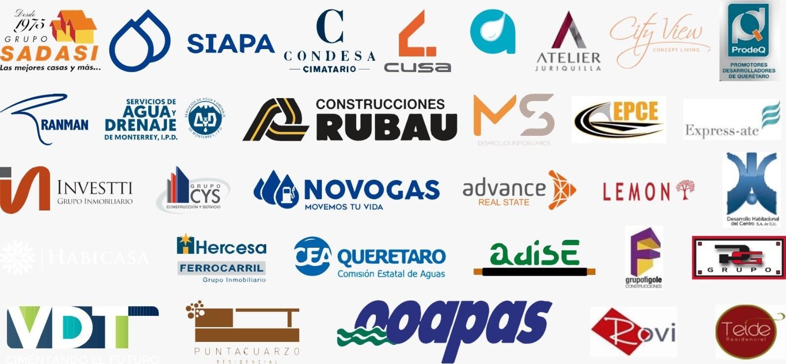 Clientes: Grupo Sadasi, SIAPA, Condesa, CUSA, Atelier Juriquilla, City View, ProdeQ, Ranman, Agua y Drenaje de Monterrey, Construcciones Rubau, MS Desarrollos, EPCE, Investti, Grupo CYS, Novogas, Advance Real Estate, Lemon, Hercesa, CEA Querétaro, Adise, Grupo Figole, Punta Cuarzo, OOAPAS, Rovi, Teide